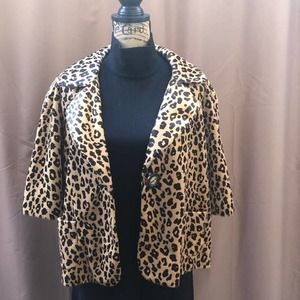 Apt 9 Retro Jacket Windbreaker 60's Style XL Leopard Print Fall Spring New Tags